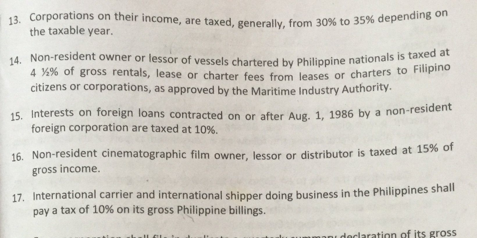 true or false 13 Corporations on their income,