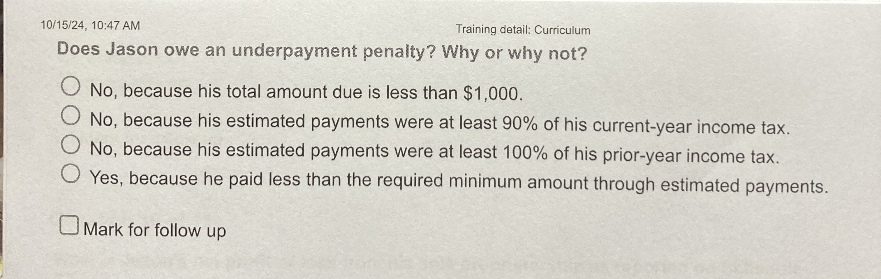 1 0 / 1 5 / 2 4 , 1 0 : 4 7 AM Training detail: