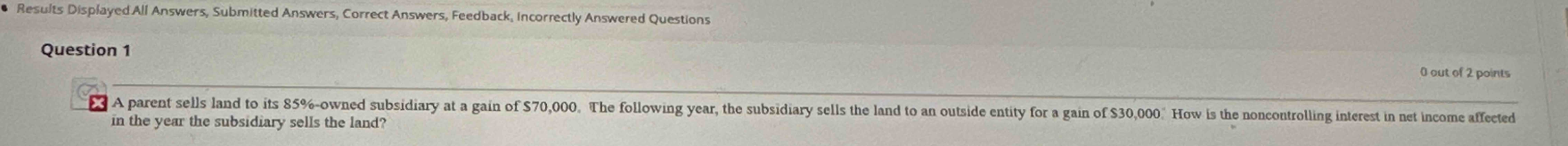 a parent sells land to its 8 5 % on subsidiary