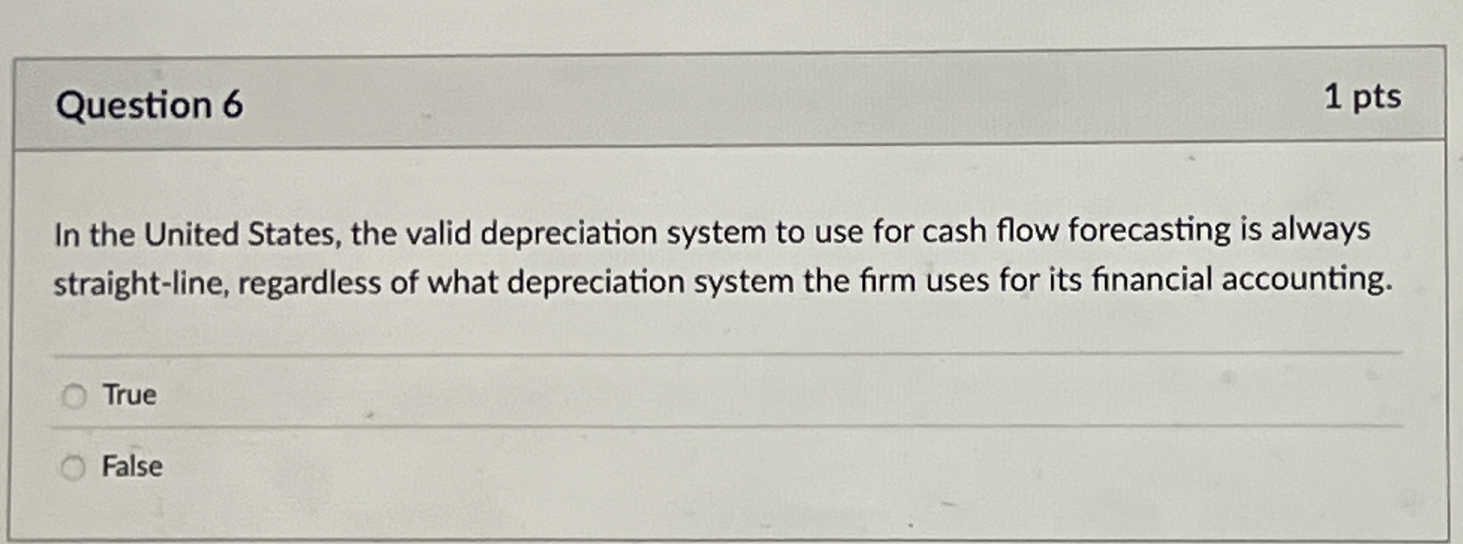 Question 6 1 pts In the United States, the valid