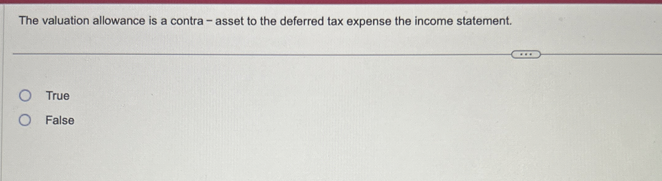 The valuation allowance is a contra - asset to
