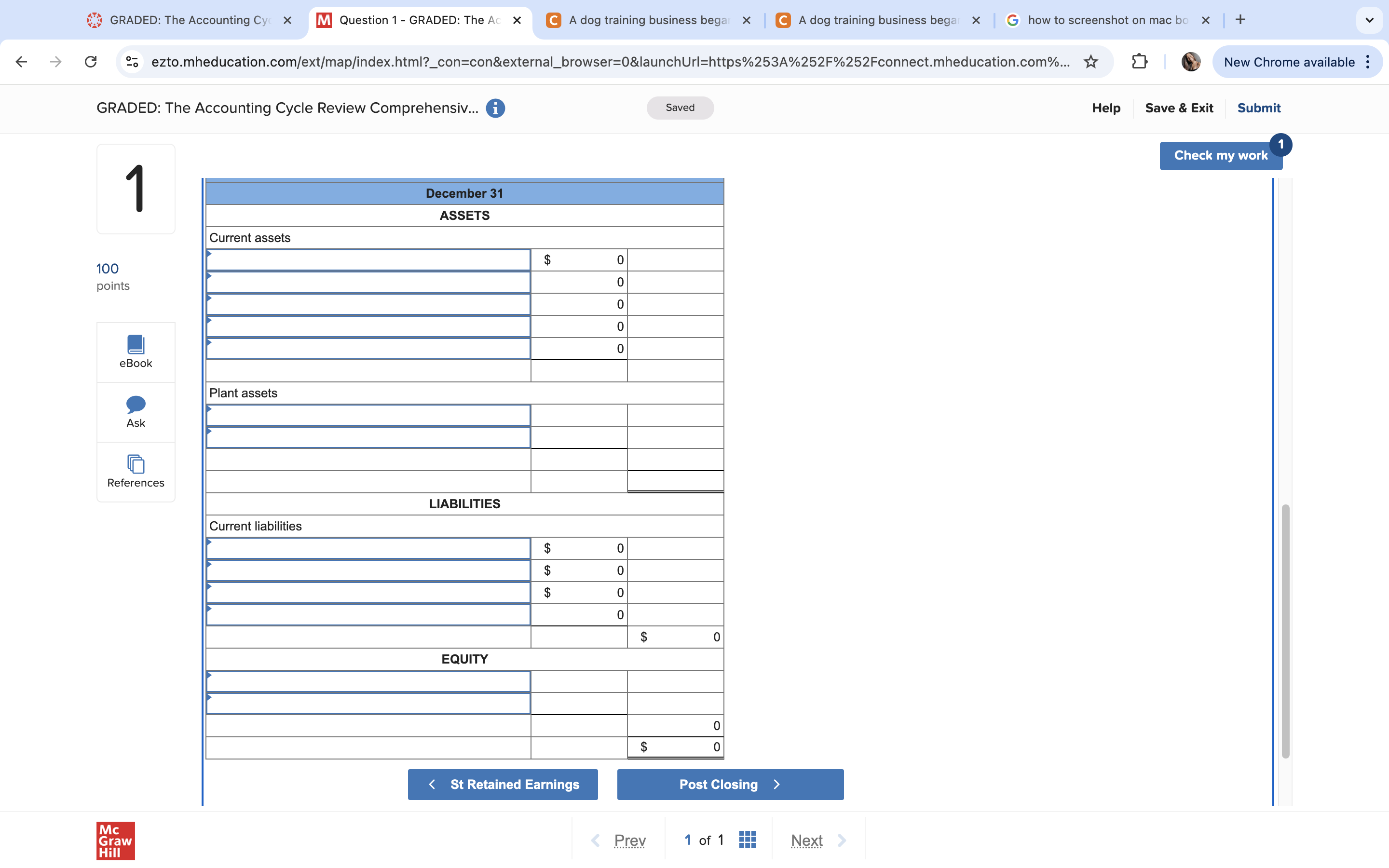 GRADED: The Accounting Cyc X M Question 1 -