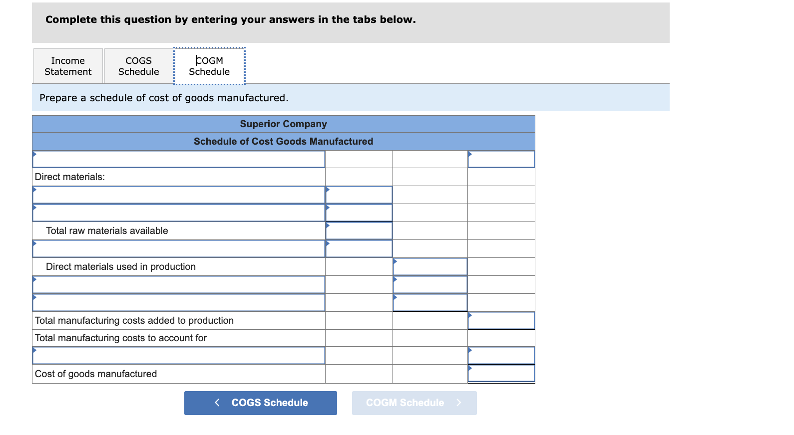Superior Company provided the following data for