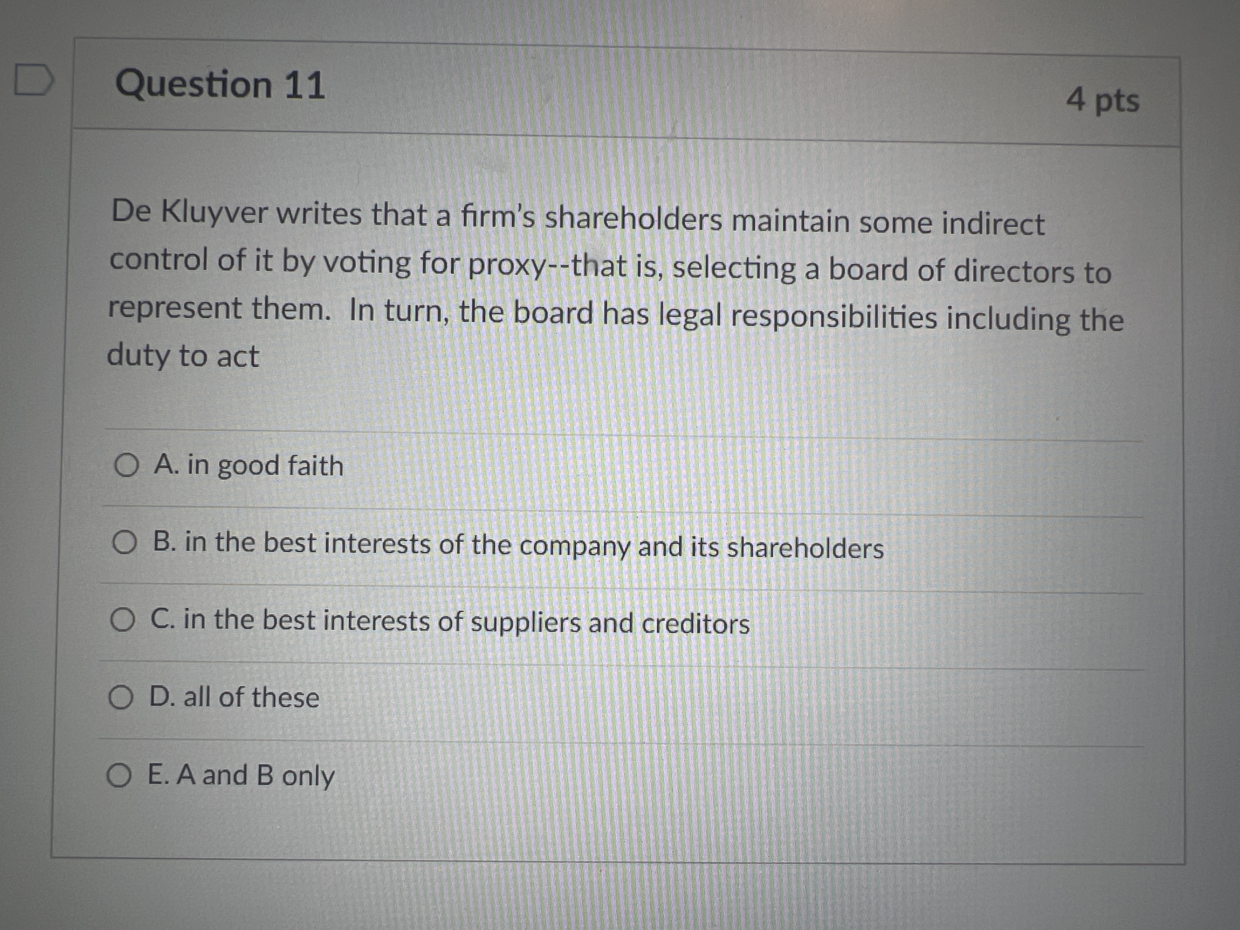 Question 11 4 pts De Kluyver writes that a