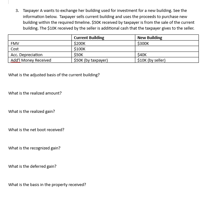 What is the adjusted basis of the current