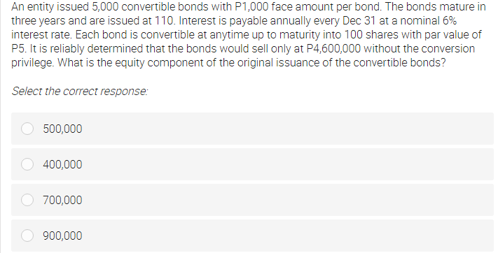 INTERMEDIATE ACC. 1. An entity issued 5,000