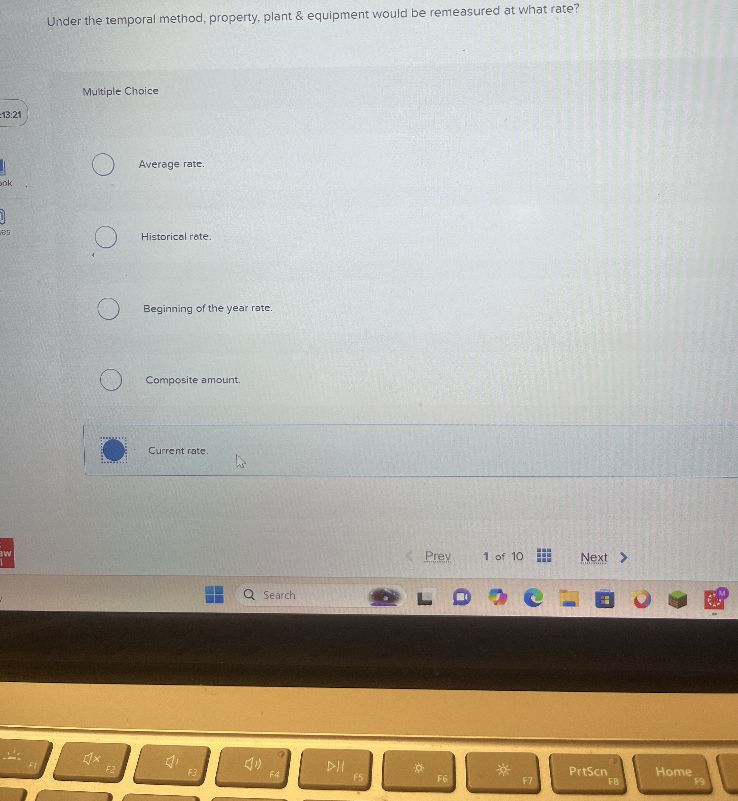 Under the temporal method, property, plant &