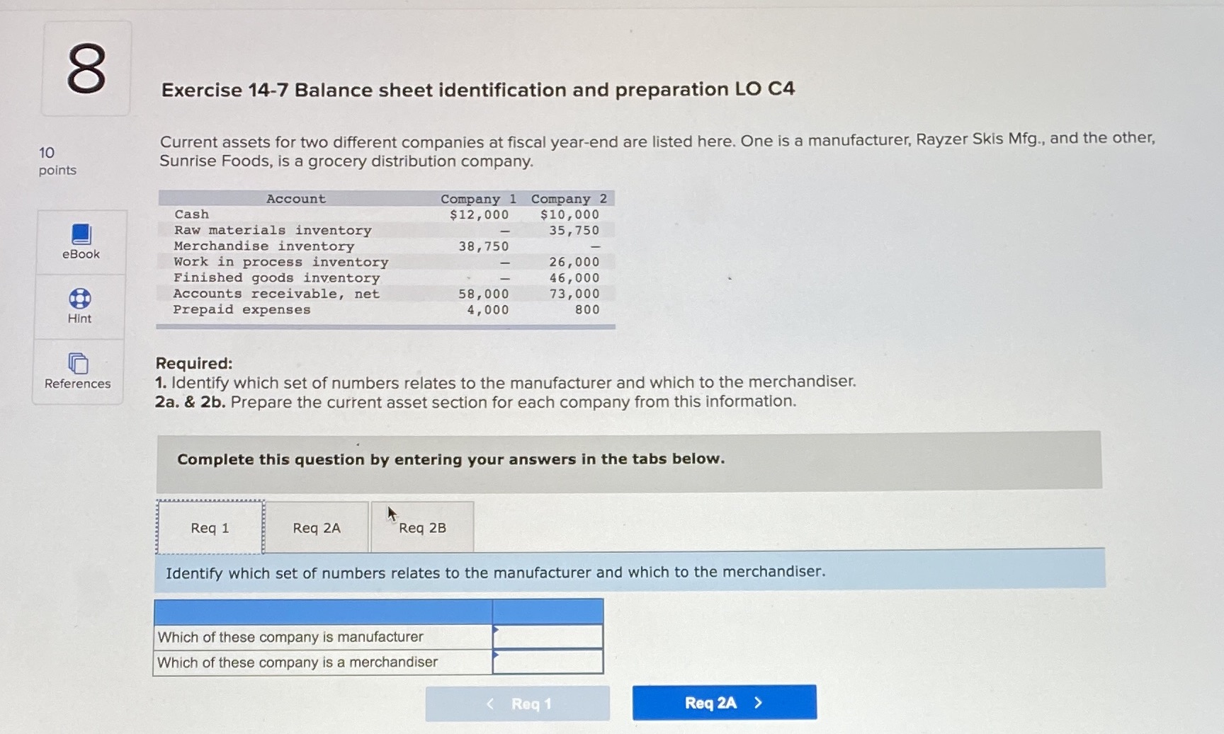 8 Exercise 14-7 Balance sheet identification and