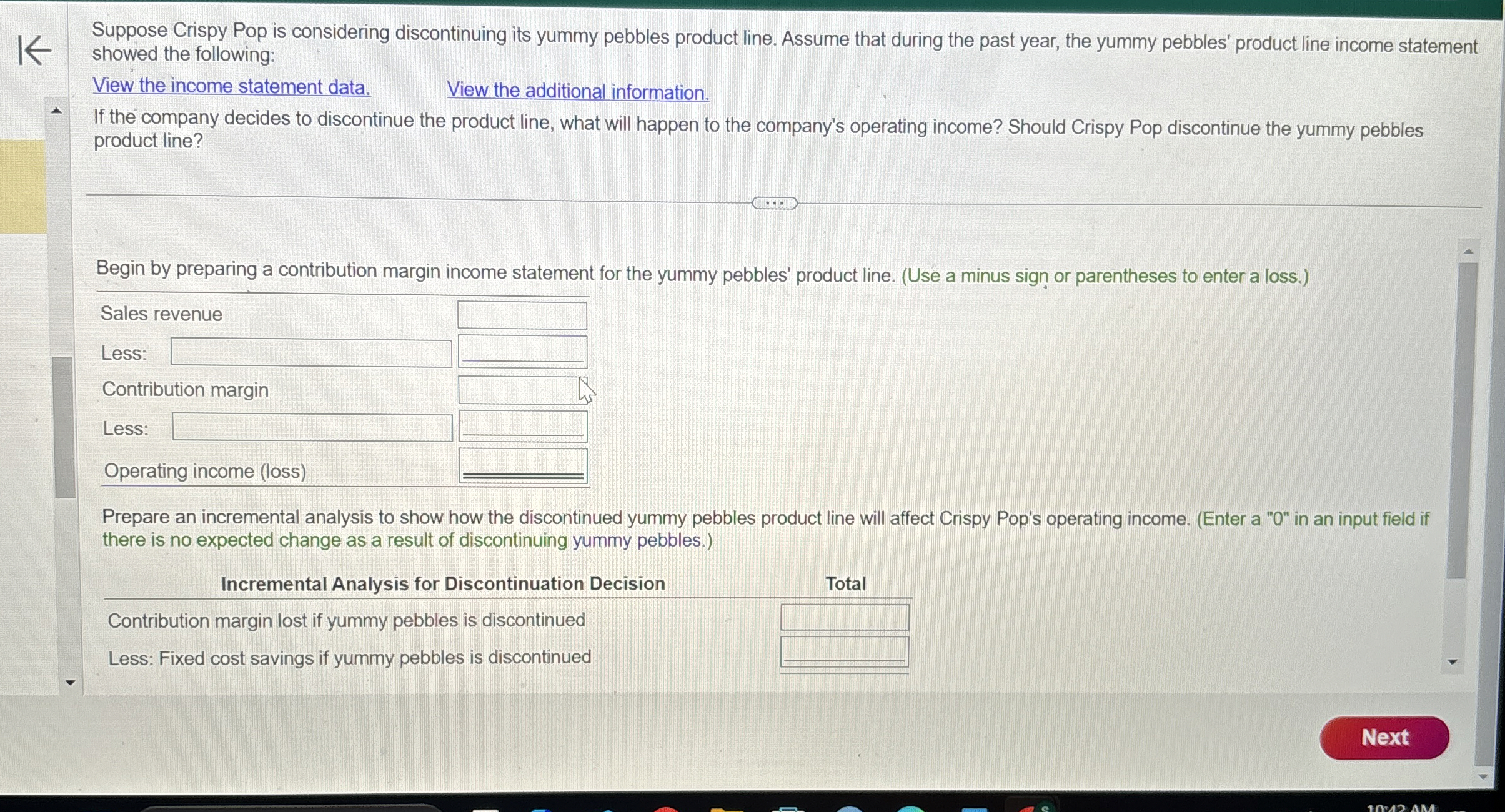 Suppose Crispy Pop is considering discontinuing