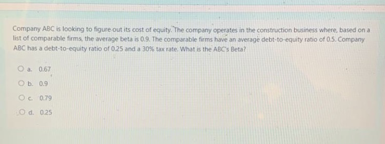 Company ABC is looking to figure out its cost of