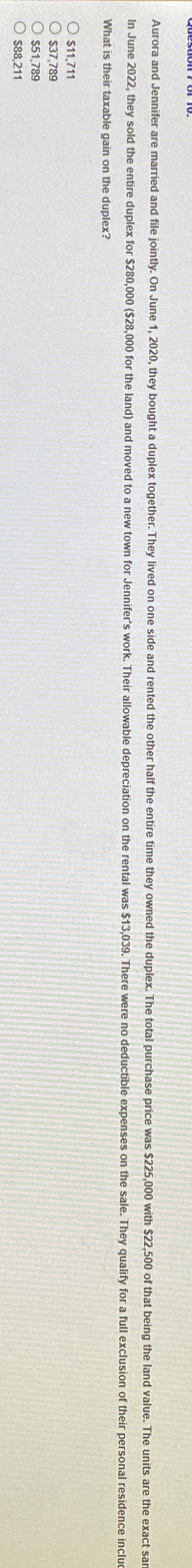 What is their taxable gain on the duplex? $ 1 1 ,