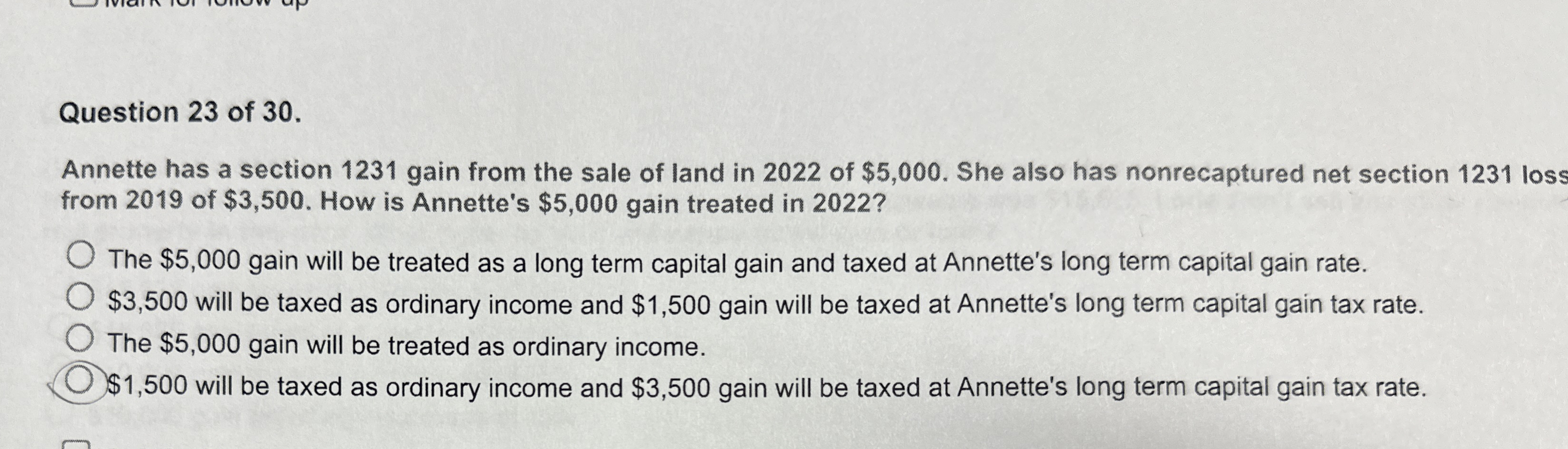 Question 2 3 of 3 0 . Annette has a section 1 2 3