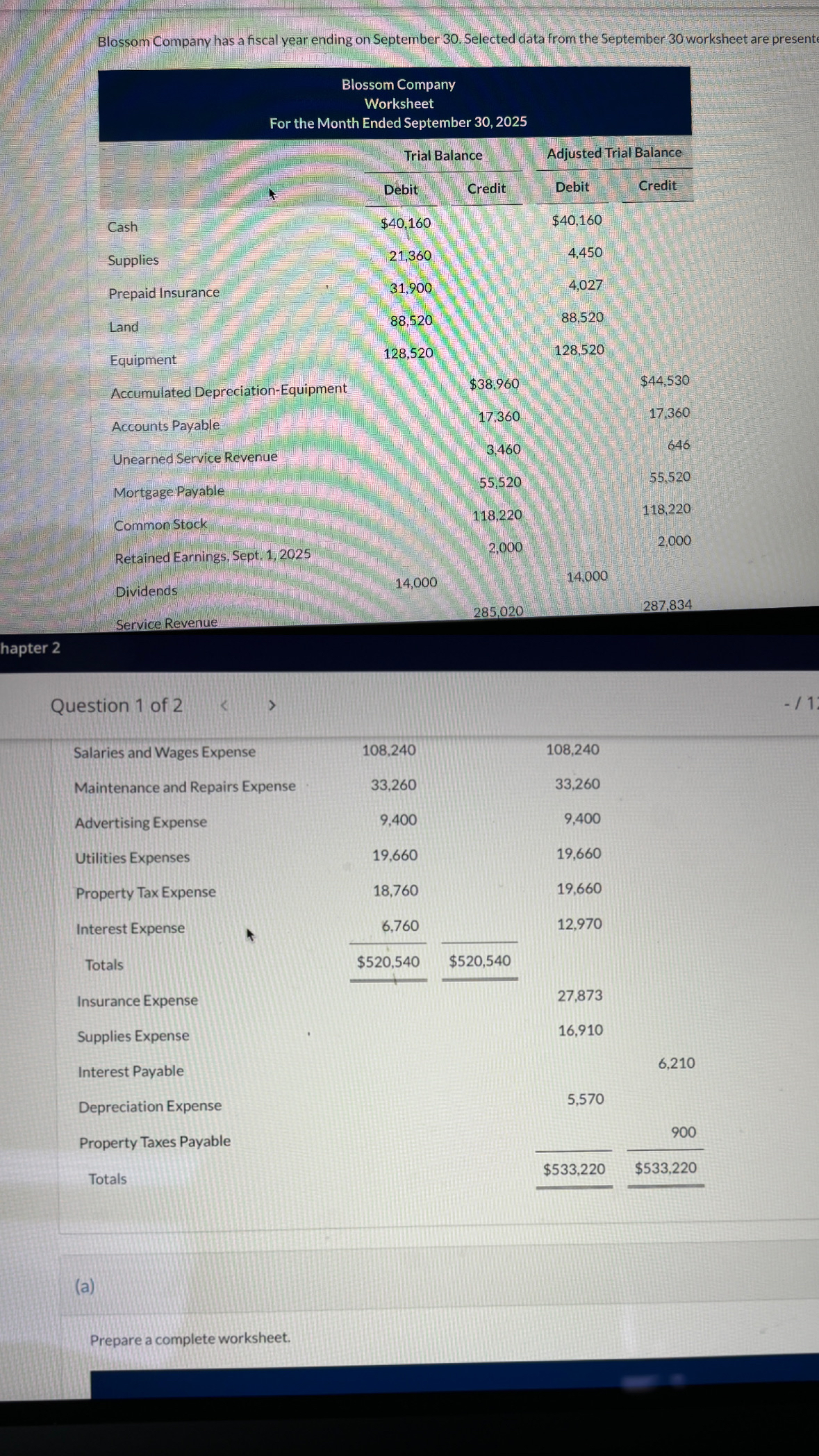 Blossom Company has a fiscal year ending on