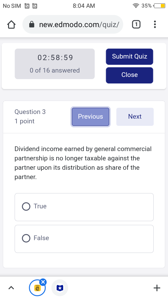 PLEASE ANSWER No SIM S 8:03 AM 35% [ 02:59:46