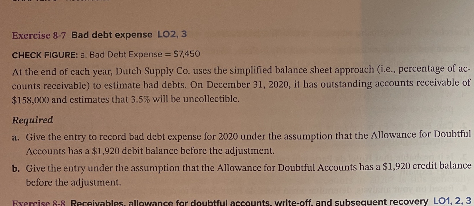 Please help me with ex 8-7 thank you Exercise 8-7
