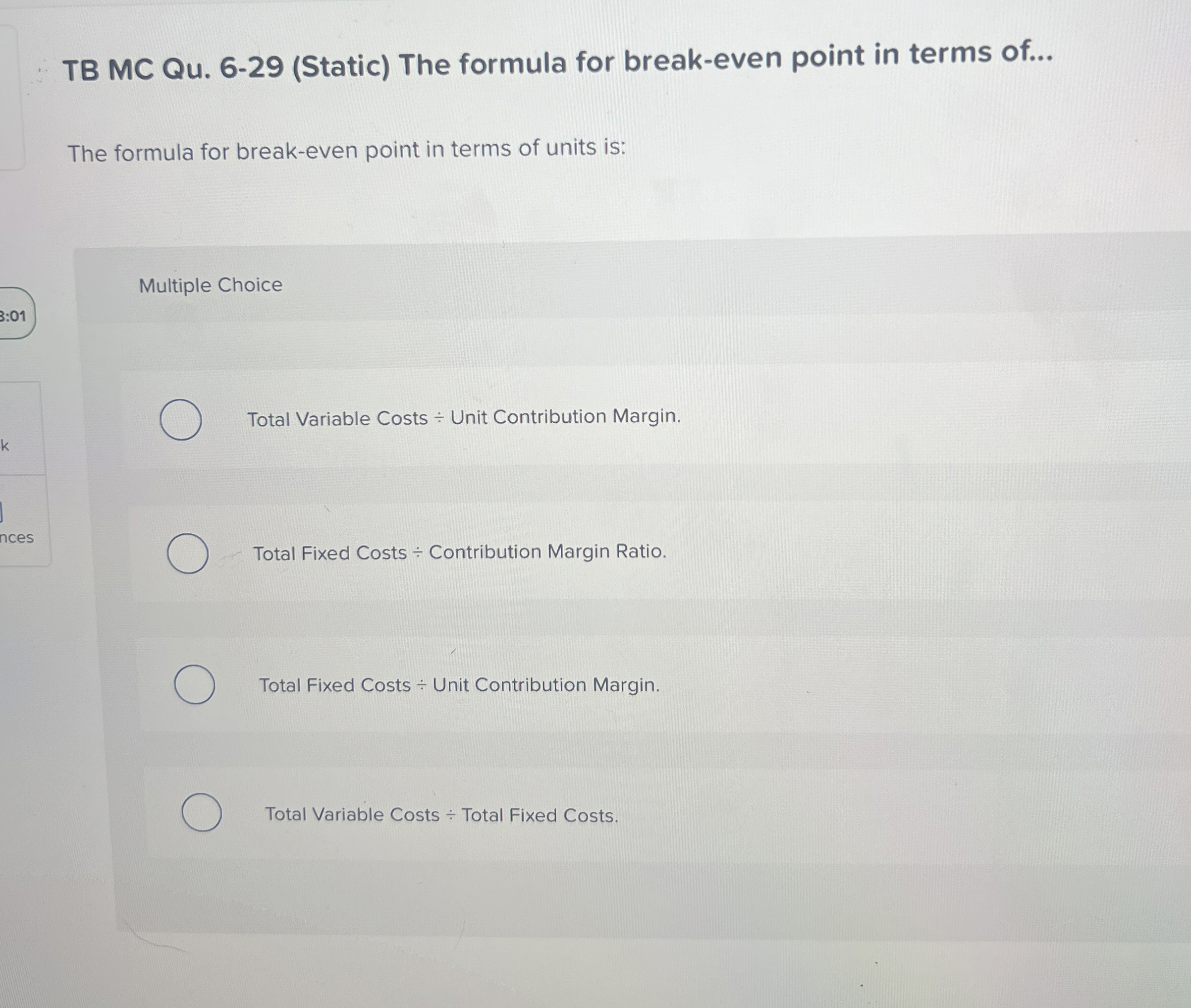 TB MC Qu . 6 - 2 9 ( Static ) The formula for