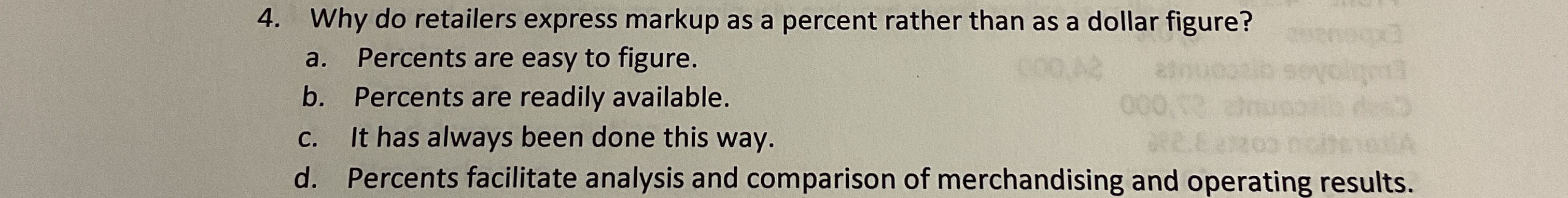 Why do retailers express markup as a percent