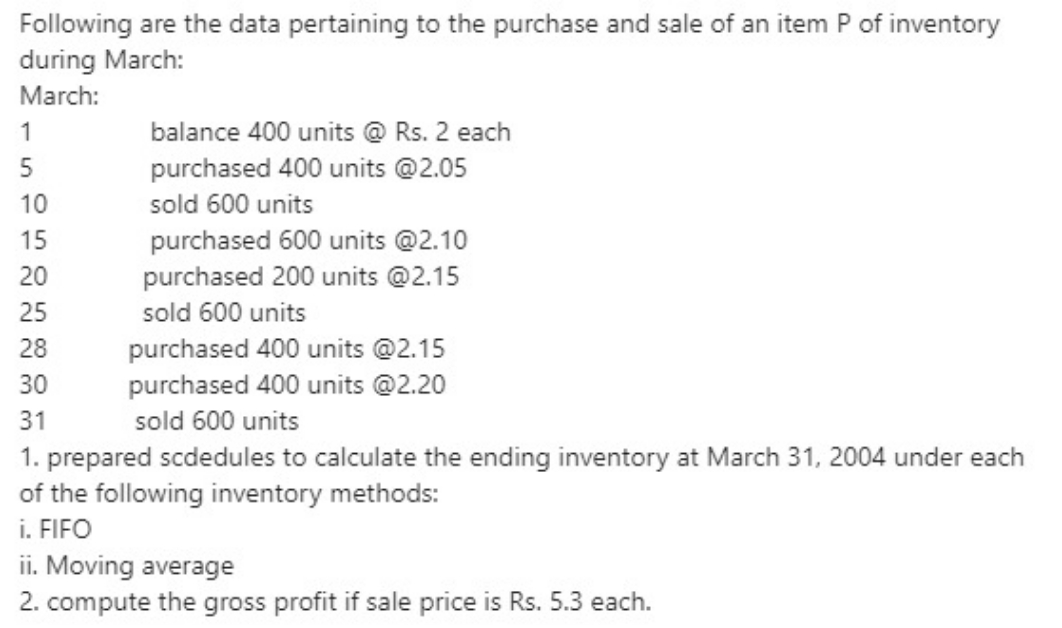 Need solution to the following Following are the