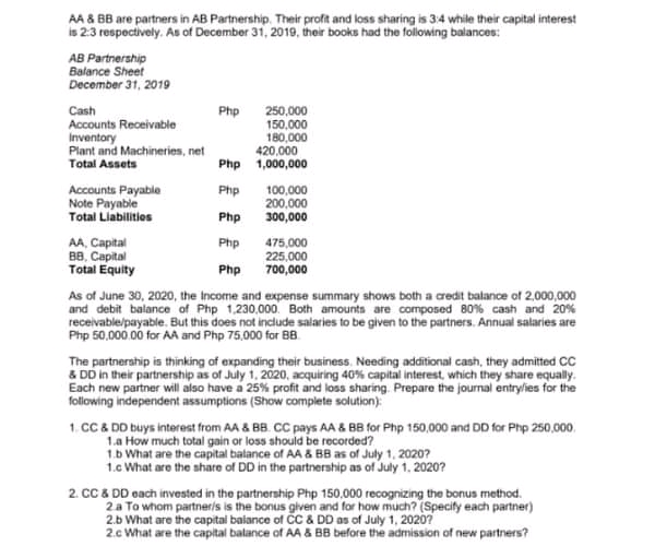 Partnership and corporation AA & BB are partners