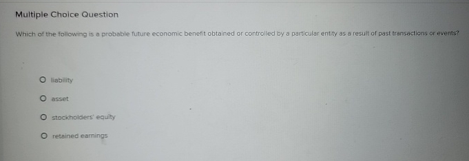 Multiple Choice Question Which of the following