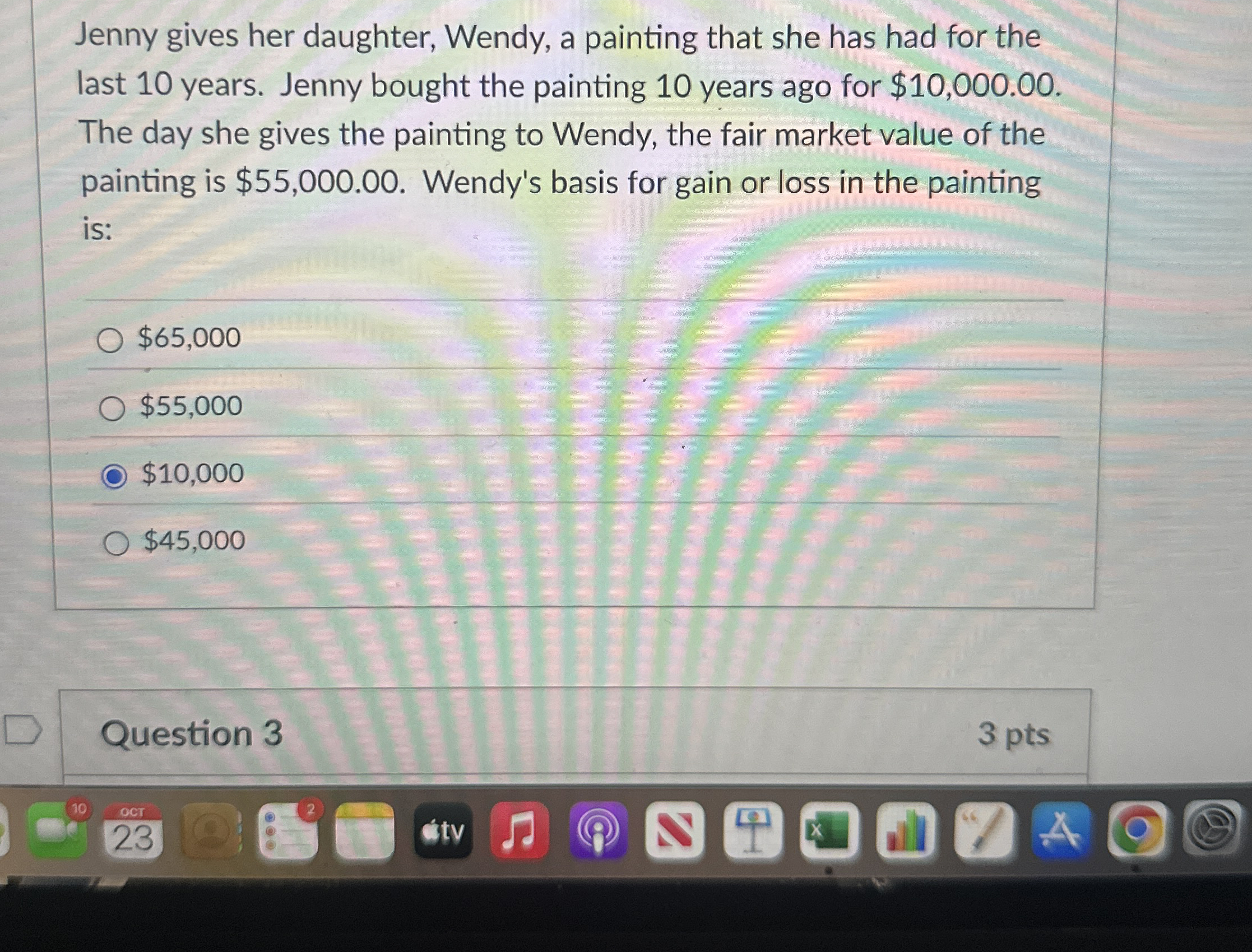 Jenny gives her daughter, Wendy, a painting that