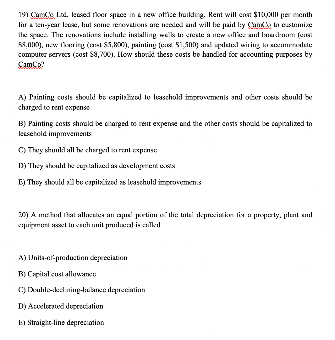 true false, short answer and multiple choose 19)