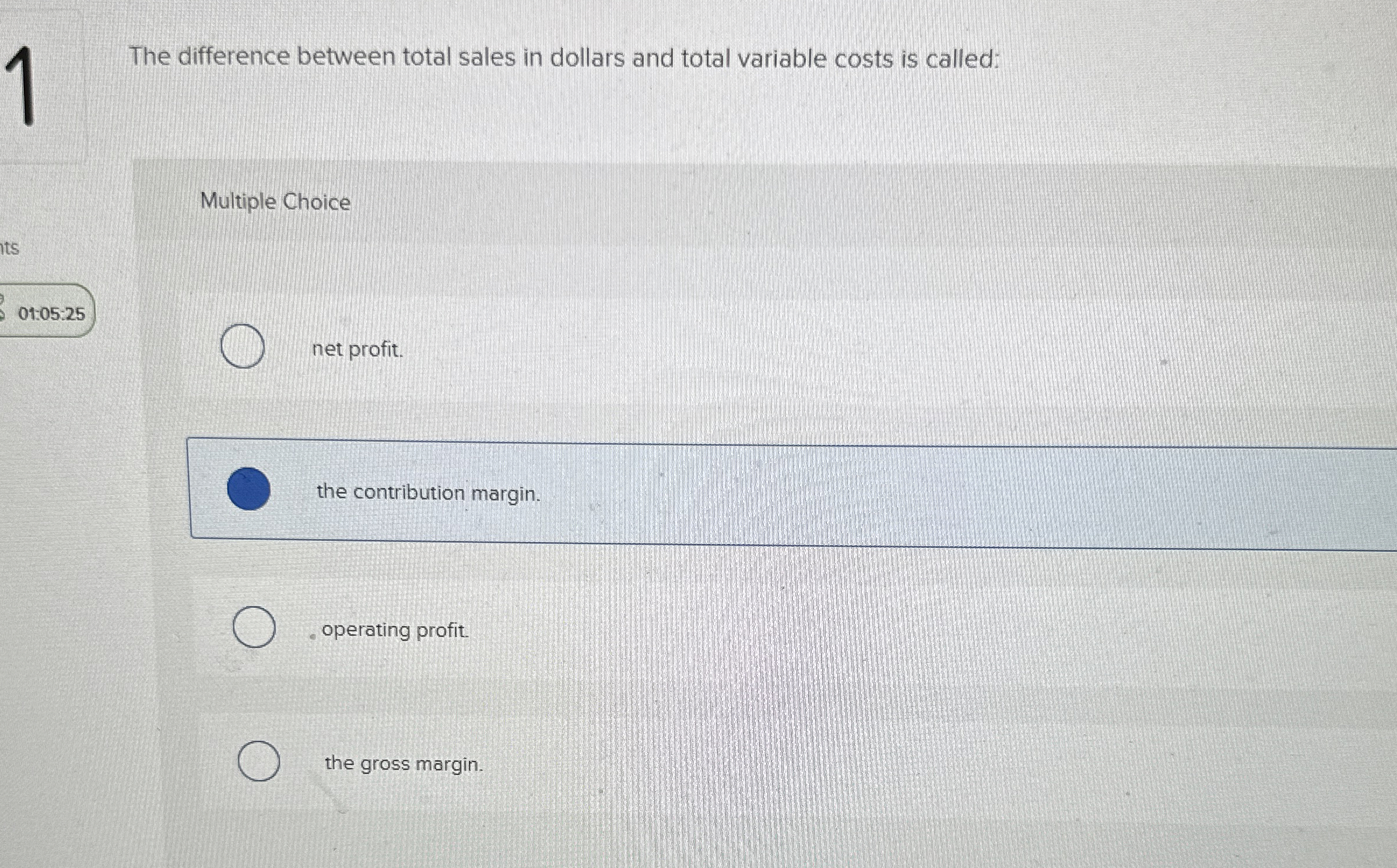 1 The difference between total sales in dollars