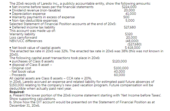 The 20x6 records of Laredo Inc., a publicly