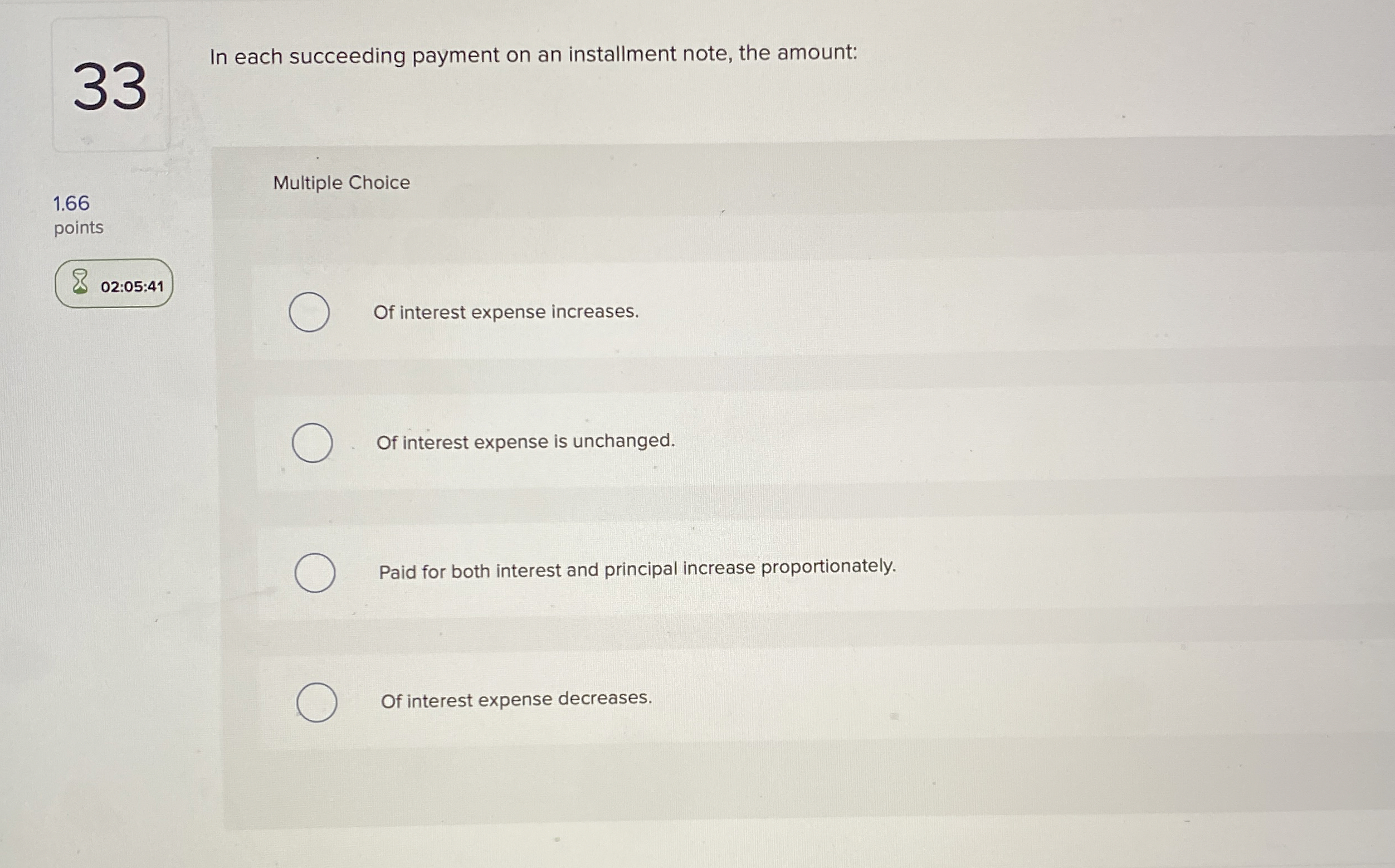 3 3 In each succeeding payment on an installment