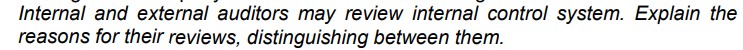 Internal and external auditors may review