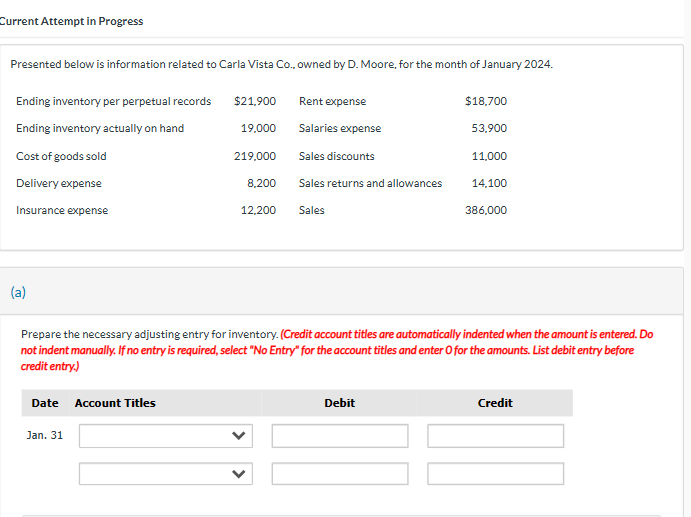 Current Attempt in Progress Presented below is