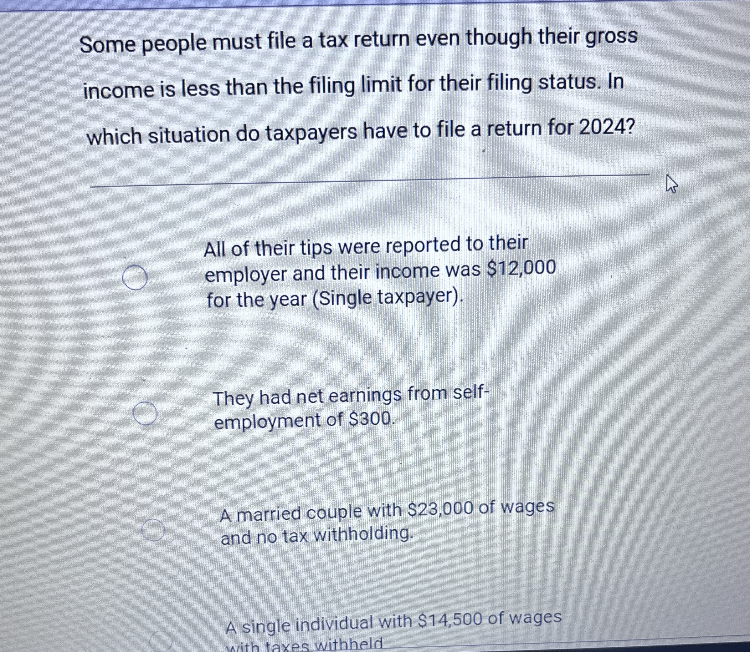 Some people must file a tax return even though