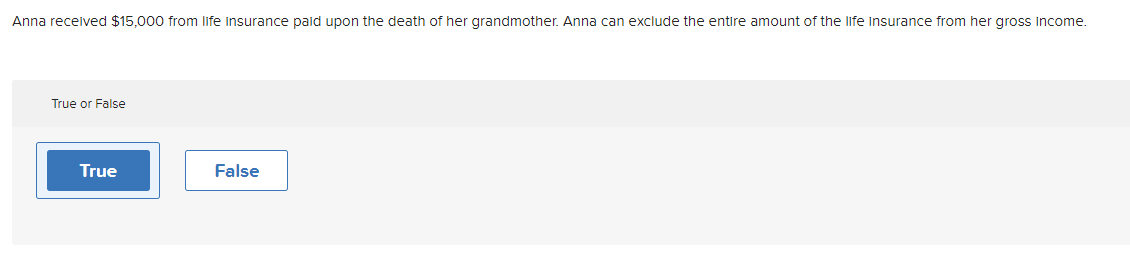 Anna received \ ( \ $ 1 5 , 0 0 0 \ ) from life