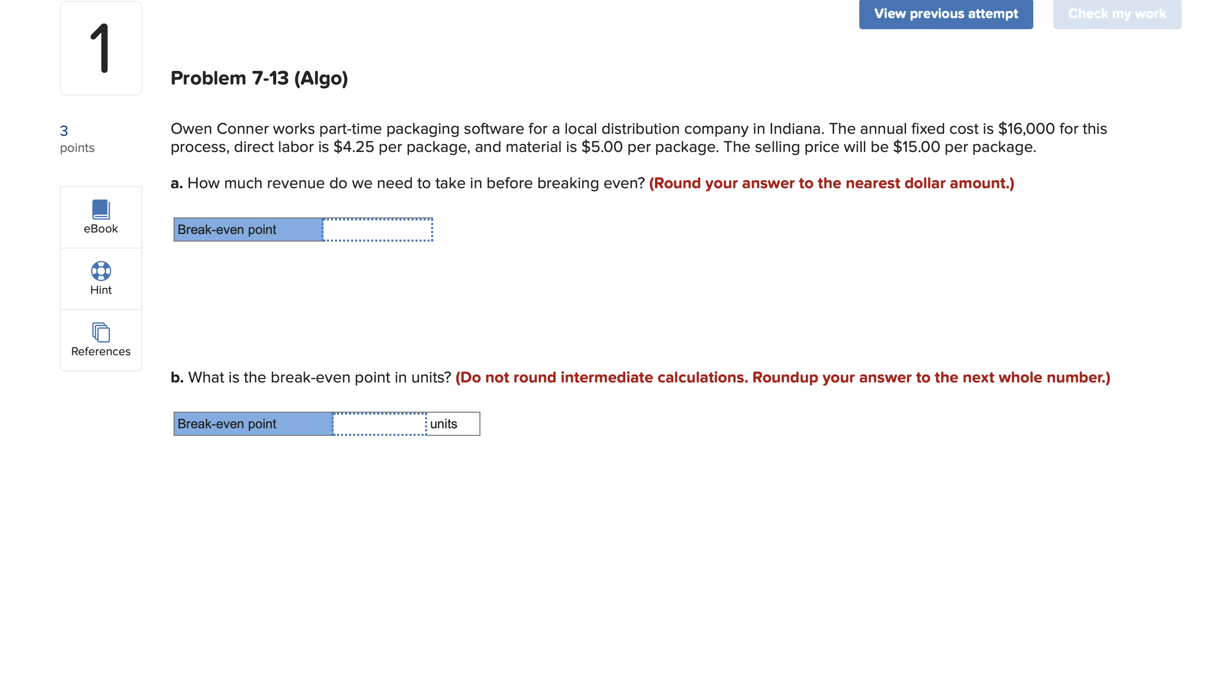 3 points D References View previous attempt