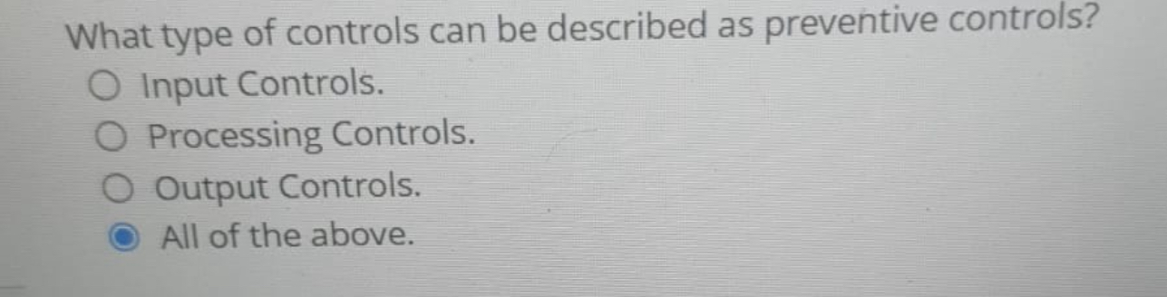 What type of controls can be described as
