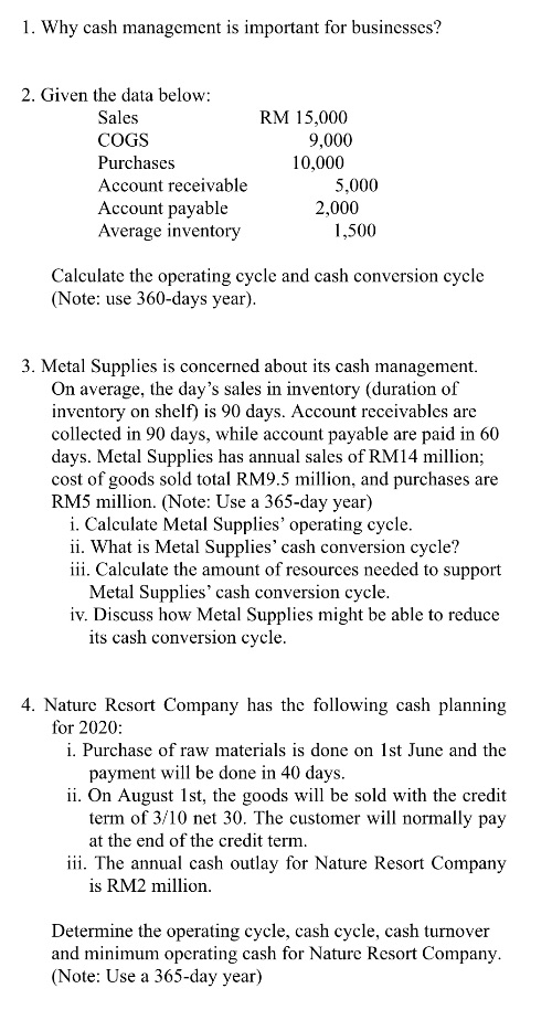 2) you expect the following events to affect the