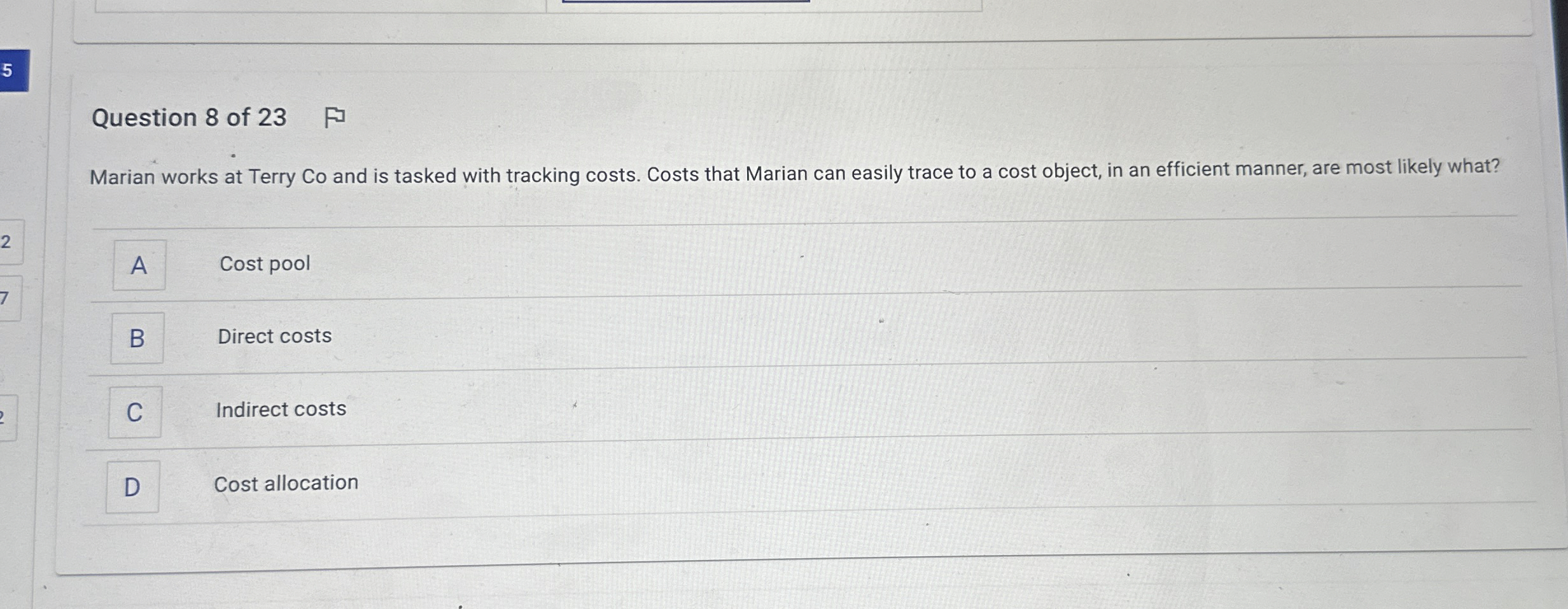 5 Question 8 of 2 3 Marian works at Terry Co and