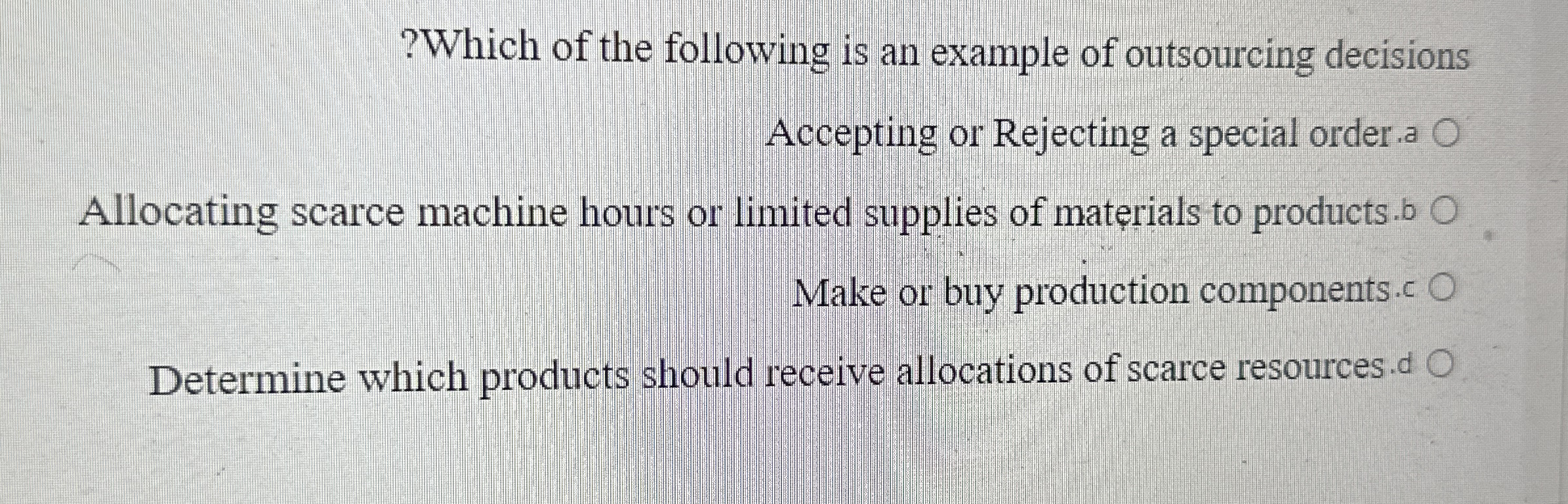 ? Which of the following is an example of