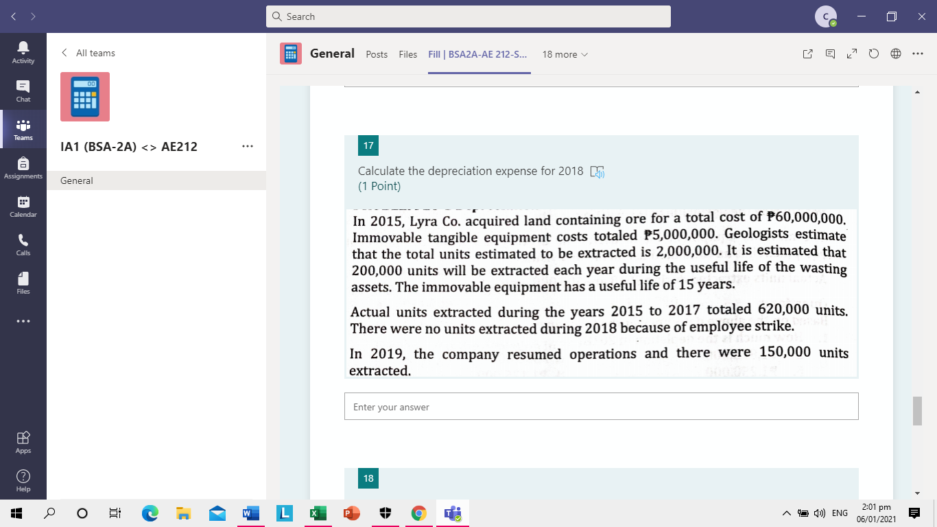 Calculate the depreciation expense for 2018 Q