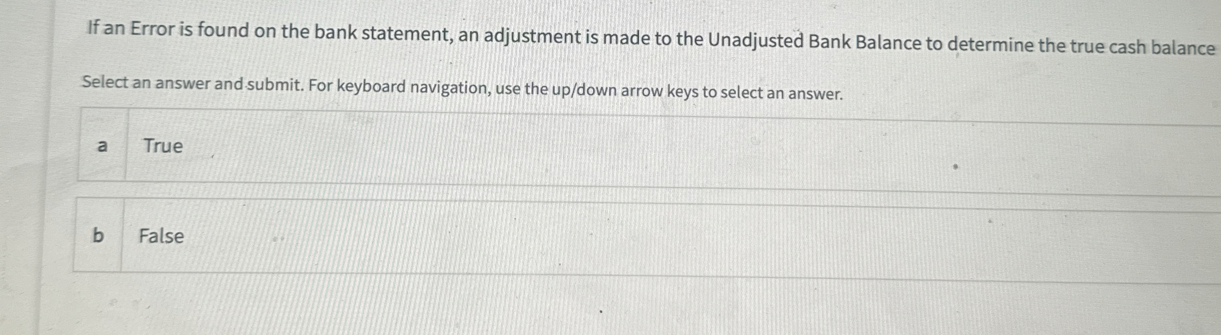 If an Error is found on the bank statement, an