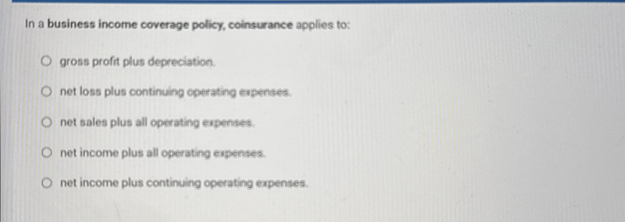 In a business income coverage policy, coinsurance