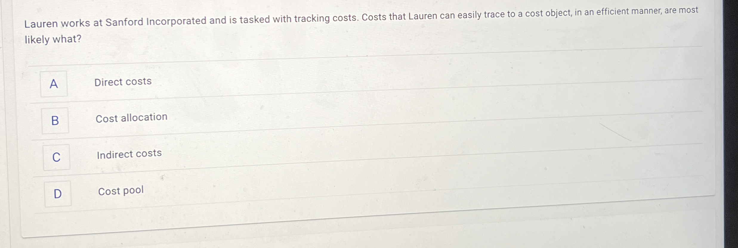 Lauren works at Sanford Incorporated and is