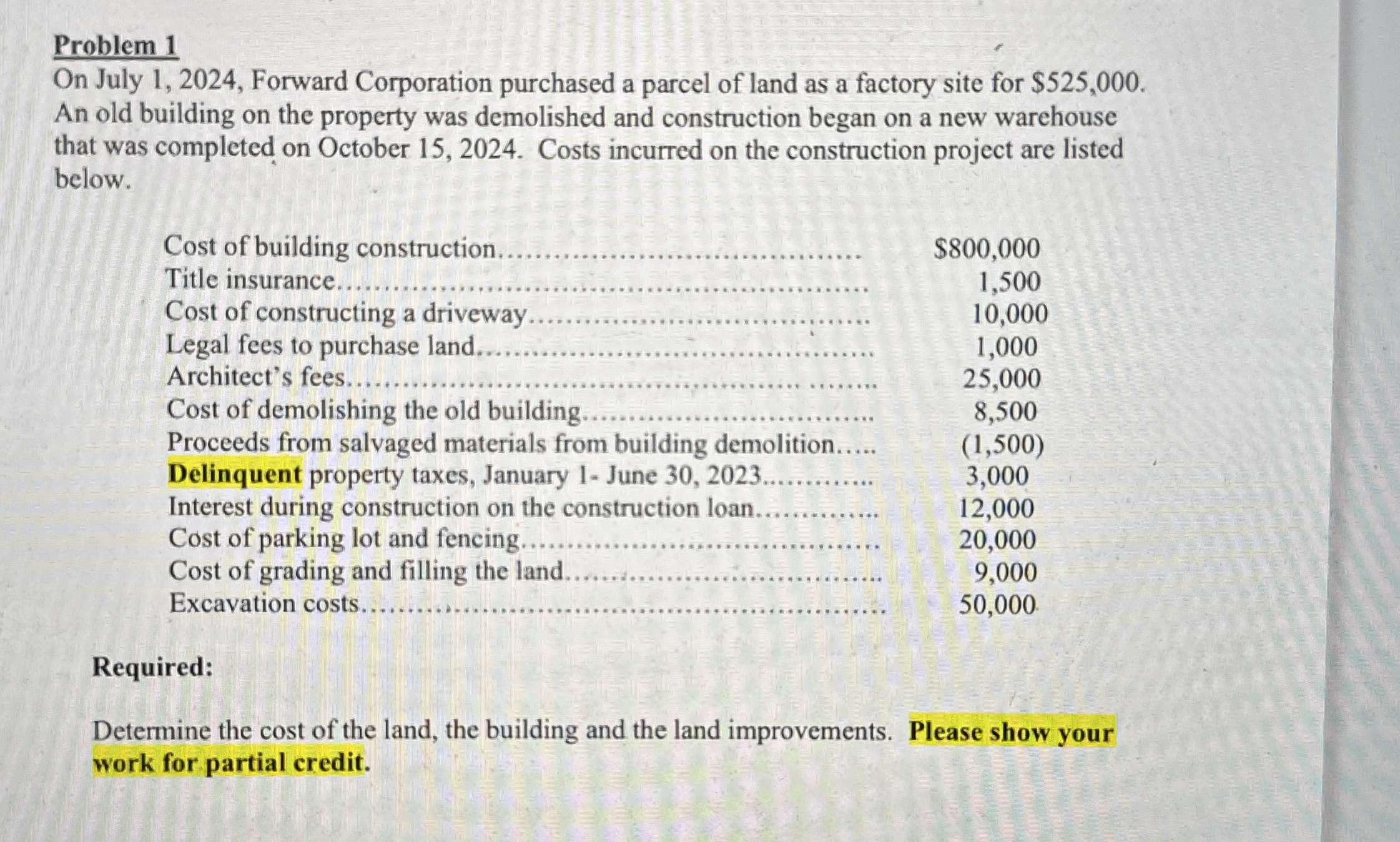 Problem 1 On July 1 , 2 0 2 4 , Forward