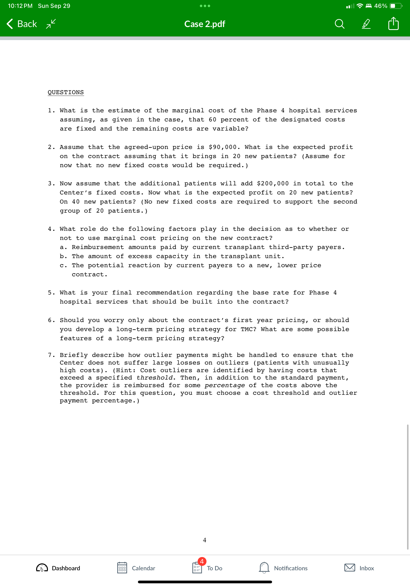 Please label each question and put the correct