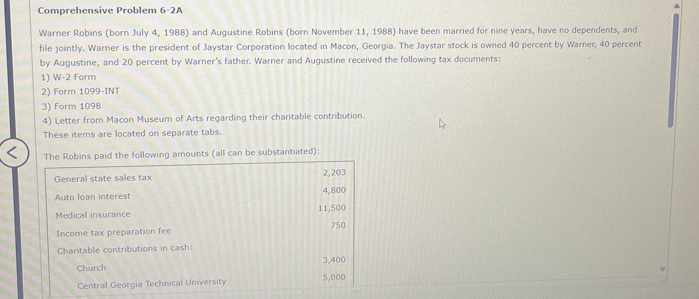 Comprehensive Problem 6 - 2 A Warner Robins (