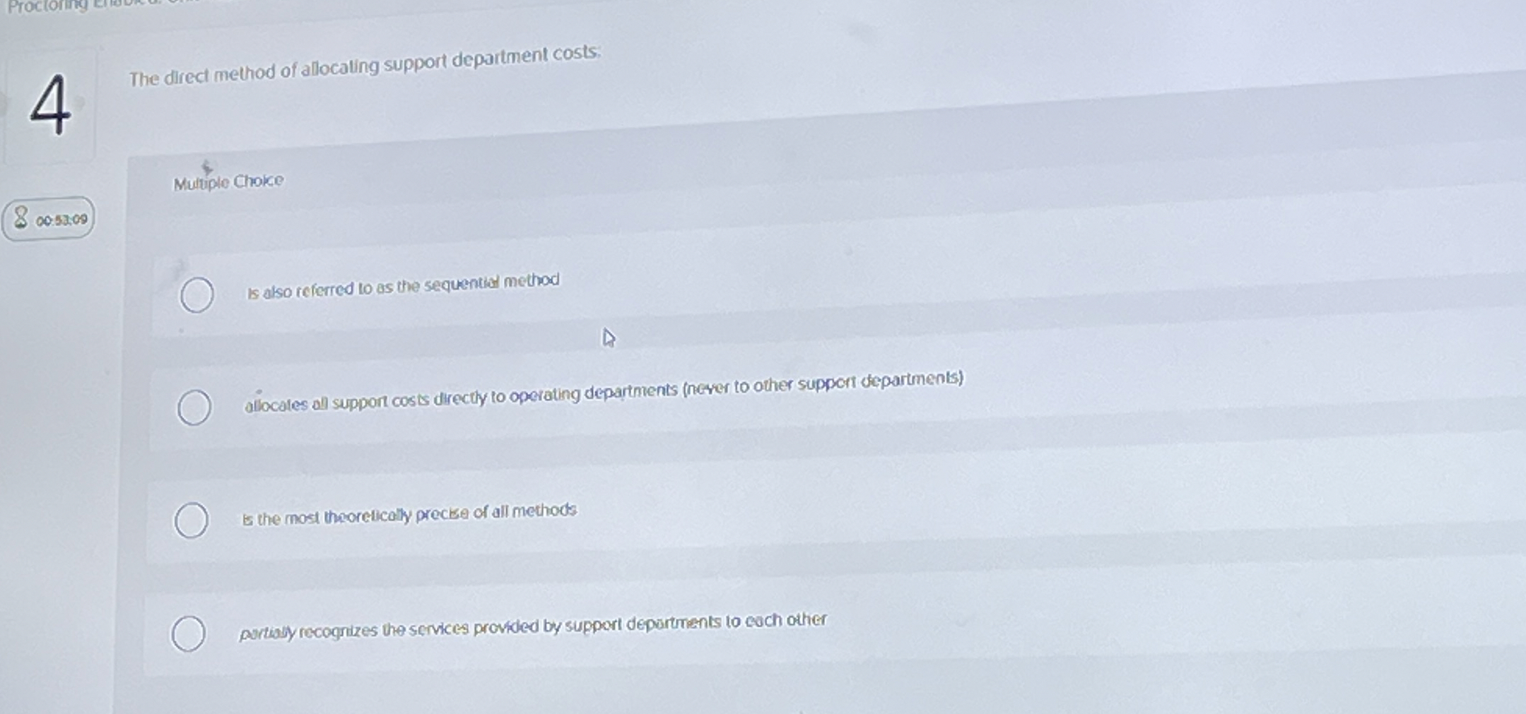 The dired method of allocaling support department