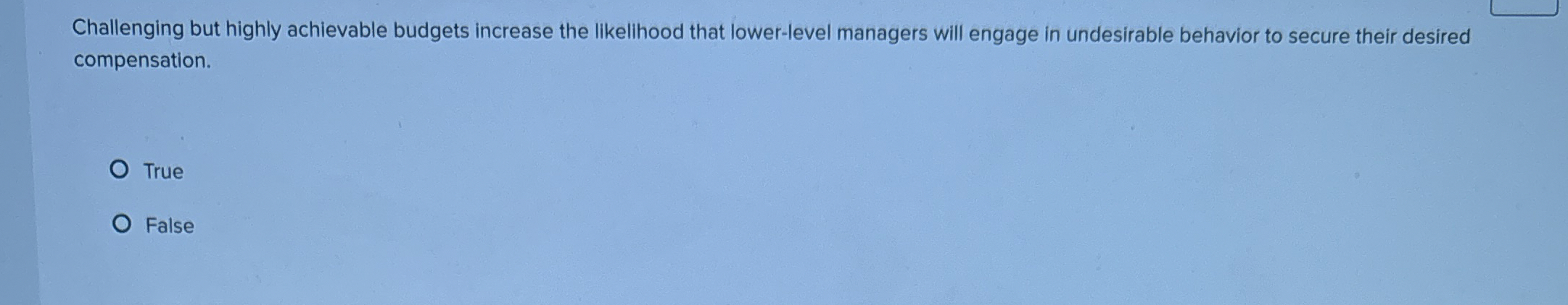 Challenging but highly achievable budgets