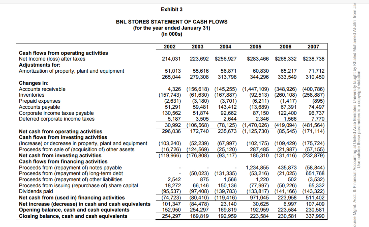 1 - Following the format given in Exhibit 3 ,