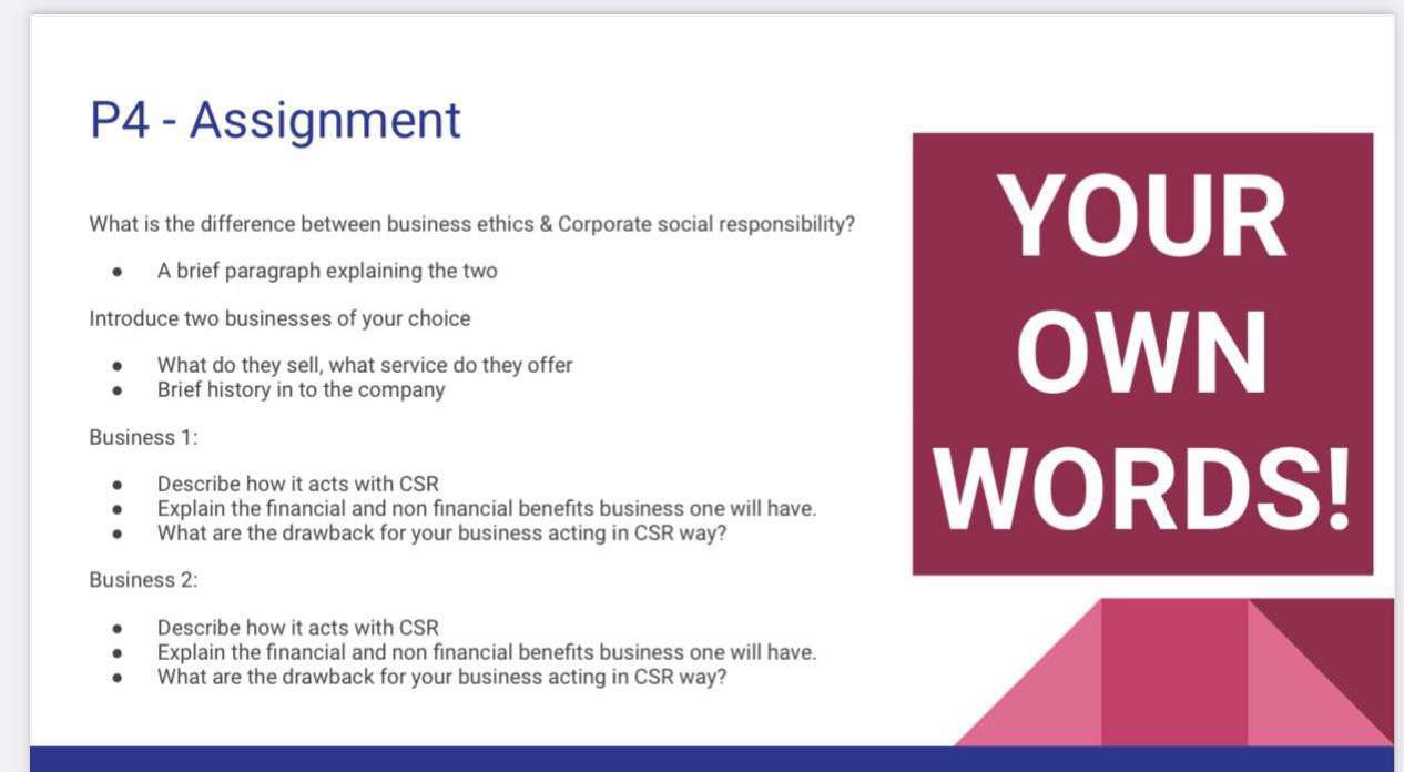 everyhing is on the work sheet, thank you! P4 -