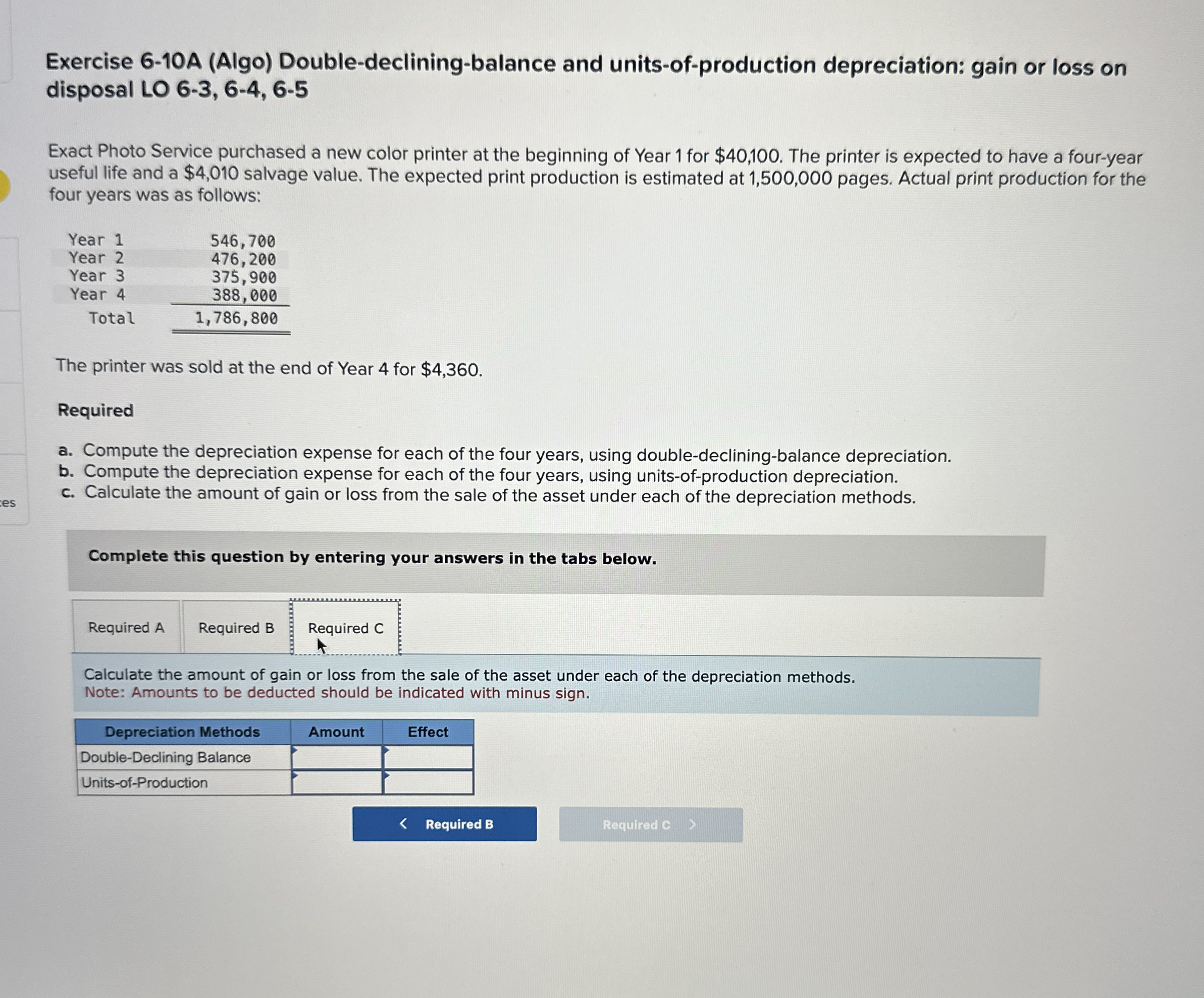 Exercise 6 - 1 0 A ( Algo ) Double - declining -